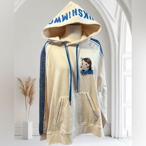 Youk World Shim Won hoodie, glitter sparkle sleeves, kangaroo pocket, size XL